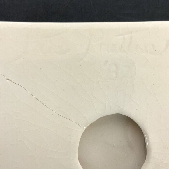 Bell Telephone Ceramic Trivet or Tic Tac Toe Board 1982 Beige Gold Logo Decor - Picture 4 of 5